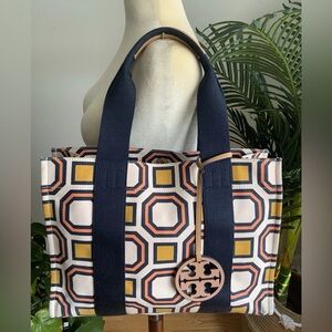 TORY BURCH X DAVID HICKS OCTAGON LARGE TOTE BAG